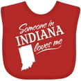 thumbnail image 3 of Inktastic Someone in Indiana Loves Me Boys or Girls Baby Bib, 3 of 4