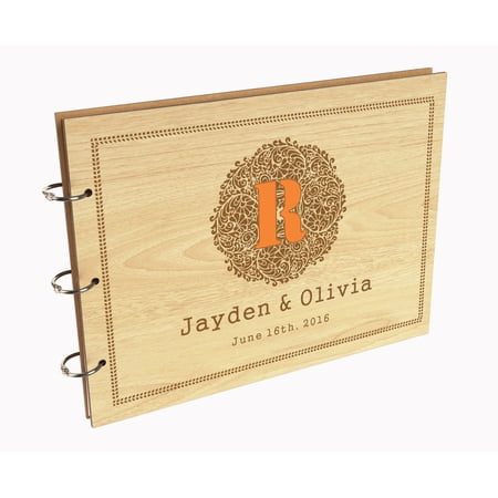 Darling Souvenir Personalized Engraved Laser Cut Wedding Guest Book Wooden Cover Sign-in Book Registry Guestbook Scrapbook-22