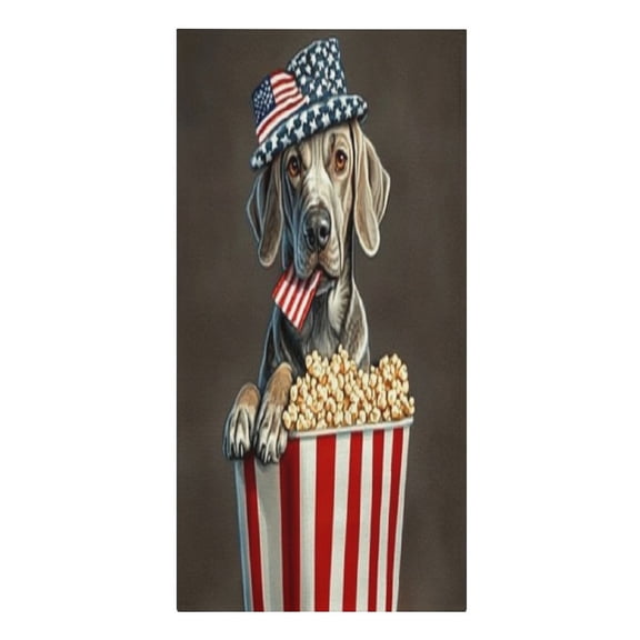 RKSupls Patriotic Dog Popcorn Hat Microfiber Beach Towel Absorbent Compact Towels for Swimming Pool Beach Travel Things for Vacation Essentials Adult Gift,61.4×30.3Inch