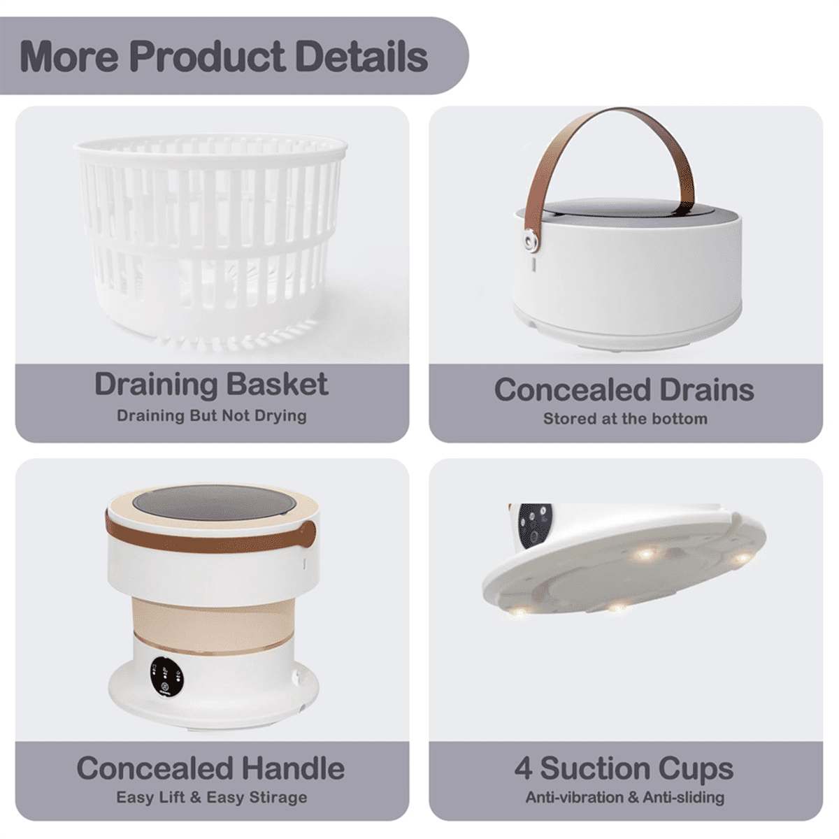 Mini Washing Machine 8L Foldable Washing Machine and Dryer Washer Suitable for Apartments, Dormitories, Hotel US Plug