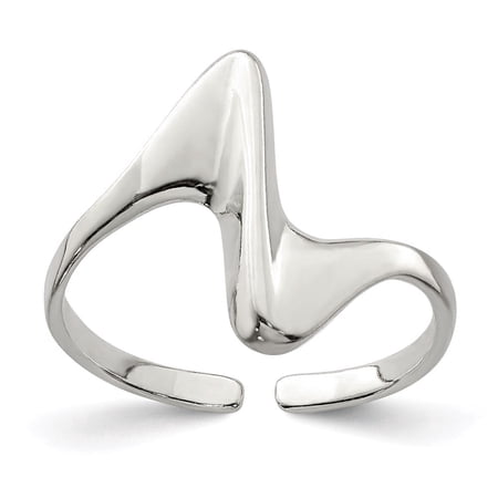 Diamond2Deal 925 Sterling Silver Adjustable Polished Adjustable Toe Ring for Women
