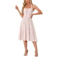 thumbnail image 2 of INSPIRE CHIC Halter Neck Floral Dress for Women's Summer Sundress Sleeveless Lace Up Midi Dress S Pink, 2 of 5