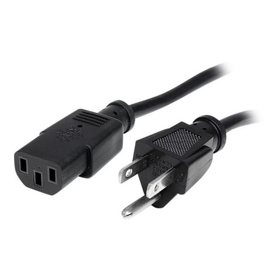 StarTech.com PXT101_10 10 ft Standard Computer Power Cord - NEMA 5-15P to C13 - 10ft NEMA 5-15P to IEC 320 C13 Power Cable