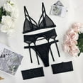 thumbnail image 4 of Fashion Sets for Women's Fishing net Lingerie Set, Suitable for Women's Sexy 4 Piece Lingerie Set Hollowed Out Lingeries with Garter, 4 of 4