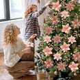 thumbnail image 4 of Ayieyill 56Pcs Christmas Glitter Poinsettia Flowers Artificial PoinsettiaFlowers Christmas Pine Cones Christmas Tree Ornaments Set Christmas Tree Decorations, 4 of 7