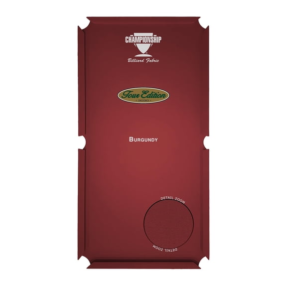 Championship Tour Edition Pool Table Felt, Billiard Table Cloth, Pool Table Felt Replacement kit, Billiards Table Felt Pool with 6 Precut Rail Cloth Strips, Pool Table Accessories - 7 FT (Burgundy)