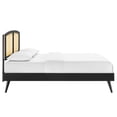 thumbnail image 4 of Modway Sierra Cane Rattan and Wood Full Platform Bed with Splayed Legs in Black, 4 of 9