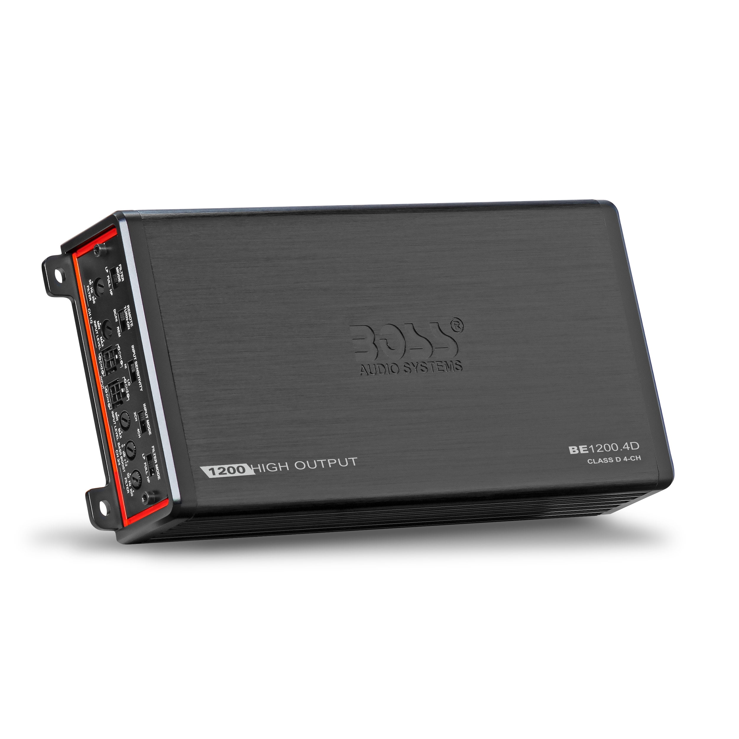 BOSS Audio Systems BE1200.4D Elite Series Car Audio Amplifier 1200 High Output, 4 Channel, Class D, 2/4 Ohm, High/Low Level Inputs, High/Low Pass Crossover, Full Range, Hook Up To Stereo & Subwoofer
