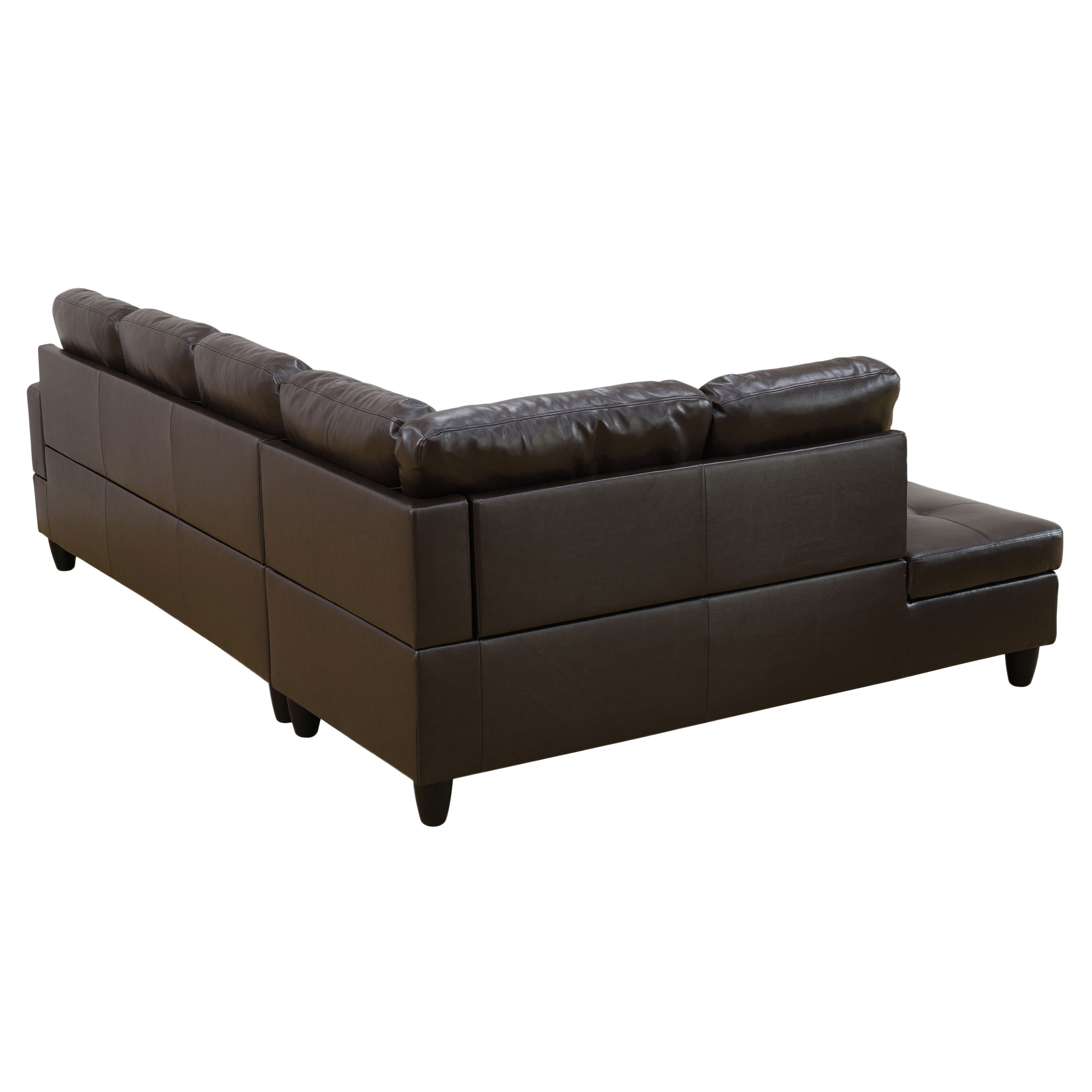 MAYEERTY Reversible L-Shaped Sectional Sofa Set, Breathable Leather Couch with Chaise for Living Room