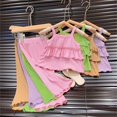 thumbnail image 6 of Blekii Girls Two Piece Set Flared Pants, Girls Two Piece Set: Flared Nine Point Pants & Top, Spring Summer Fall Comfortable Suspenders Outfit for Kids Spring Summer Fall Suspenders Outfit Spring, 6 of 7