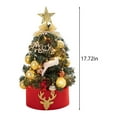 thumbnail image 3 of Hwkond Artificial Christmas Tree 17.72/23.62 Inch Lighted Mini Christmas Tree Small Desktop Christmas Tree With 20 LED Cones And Christmas Ball Decorations, 3 of 6