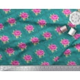 thumbnail image 3 of Soimoi Tissu en Coton Cambric Design Quatrefoil, Imprimé Floral Feuilles & Roses au Mètre 42 Pouces de Large, 3 of 3