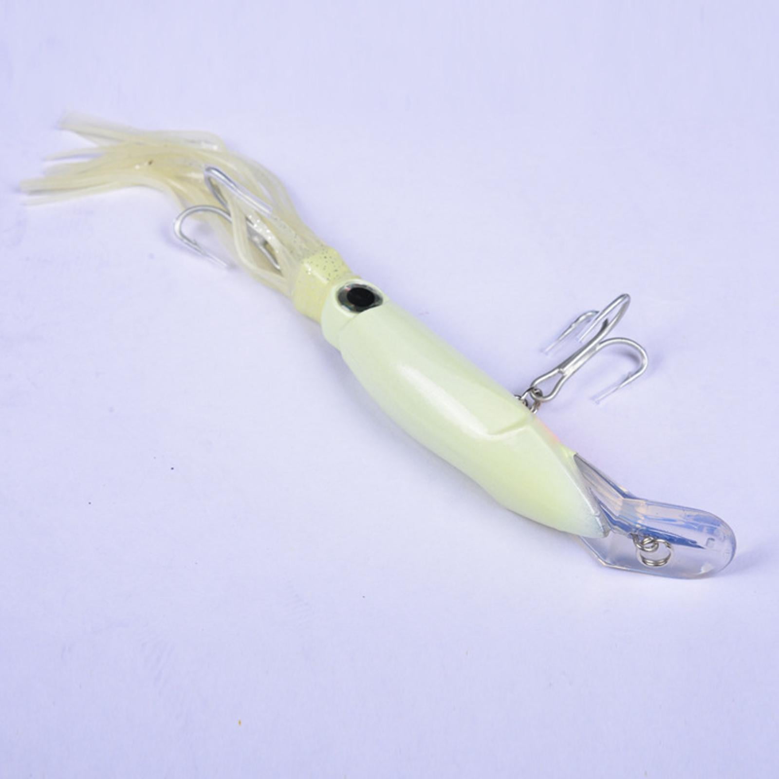Fishing Glow Trolling with Hooks Swimming Lure 8.6 Luminous Squid Skirt  for Fishing saltwater and freshwater Offshore 