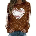 thumbnail image 4 of Womens Sequin Football Sweatshirts 2025 Game Day Long Sleeve Baseball Graphic Tops Fall Winter Casual Crew Neck Pullover Blouses, 4 of 5