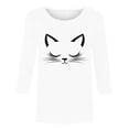 thumbnail image 4 of ALLLIST Holiday Womens Tops White Crew Neck T-Shirts Fashion 3/4 Sleeve Graphic Shirts Clothing for Women, 4 of 4