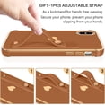 thumbnail image 4 of iPhone X Case, iPhone Xs Case, Slim Fit Plating Heart Soft TPU with Adjustable Wristband Kickstand Scratch Resistant Shockproof Protective Phone Cover for Apple iPhone X/XS 5.8", Coffee Brown, 4 of 18