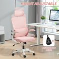 thumbnail image 3 of Ergonomic Pink Mesh Office Chair with Adjustable Rotatable Headrest and Lumbar Support, High Back Computer Desk Chair with Tilt Function for Home Office, Study, and Bedroom, 3 of 7