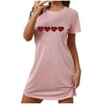 thumbnail image 2 of WJHWSX Womens Nightgown,Nightgowns for Women,Moisture Wicking,Comfort Fit,Printed,Pink,S(US:4), 2 of 5