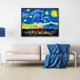 thumbnail image 2 of Cuadro Decorativo La Noche Estrellada Torre Eiffel Maxigráfica Shop Canvas Listo para Colgar 60x40 Marco Flotado negro, 2 of 6
