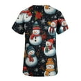 thumbnail image 3 of JINGWANGYHBD Womens Nurse Uniform Christmas Scrub Tops Ugly Printed Shirts Santa Claus Costume V-neck Short Sleeve Uniforms Trendy Casual Top, 3 of 5