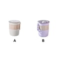 thumbnail image 4 of Yuarrent Taza de desayuno de gran capacidad con cuchara, botella de plástico portátil impermeable, contenedor de agua, tazas para microondas a Mostrada Blanco 620ml, 4 of 6