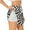 White, variant on Black and White Checkerboard Print Women's Running Double Layer Shorts High Waisted with Pockets Elastic Yoga Workout Athletic Gym Sports