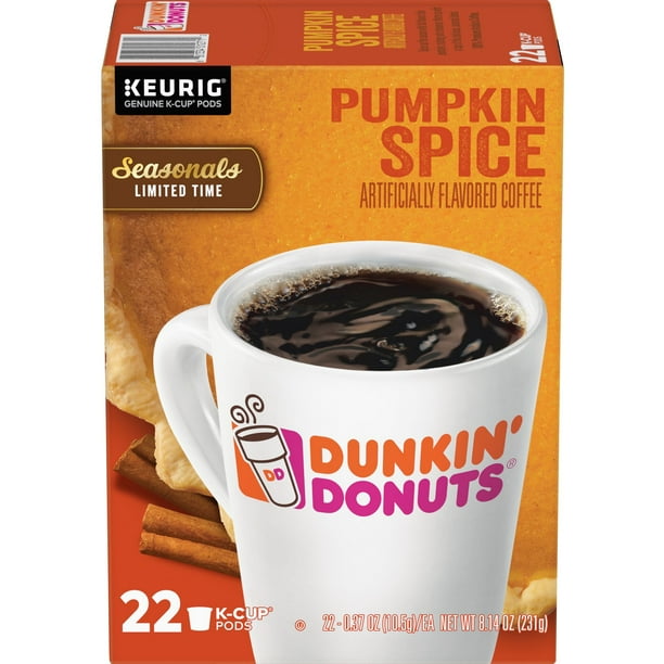 Dunkin' Donuts Pumpkin Spice KCup Coffee Pods, 22 Count For Keurig and