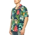 thumbnail image 2 of Men's Hawaiian Short Sleeve Shirt (HW01 Navy, XL), 2 of 3