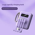 thumbnail image 5 of Portable Charger With Built In Cables, 6000mAh Mini Power Bank 4 Output 3 Input External Battery Pack, Phone Charger Smart Devices And Cell Phone, Purple, 5 of 7