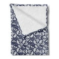 thumbnail image 2 of Mexican Soft Flannel Fleece Throw Blanket, Sugar Skull Pattern with Latin American Culture Motifs, Cozy Plush for Indoor and Outdoor Use, 50" x 60", Blue Violet White, by Ambesonne, 2 of 5