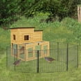 thumbnail image 3 of Large Outdoor Wooden Quail Cage Rabbit Hutch Chicken Coop with Run & Ramp，2 Tier, 3 of 10