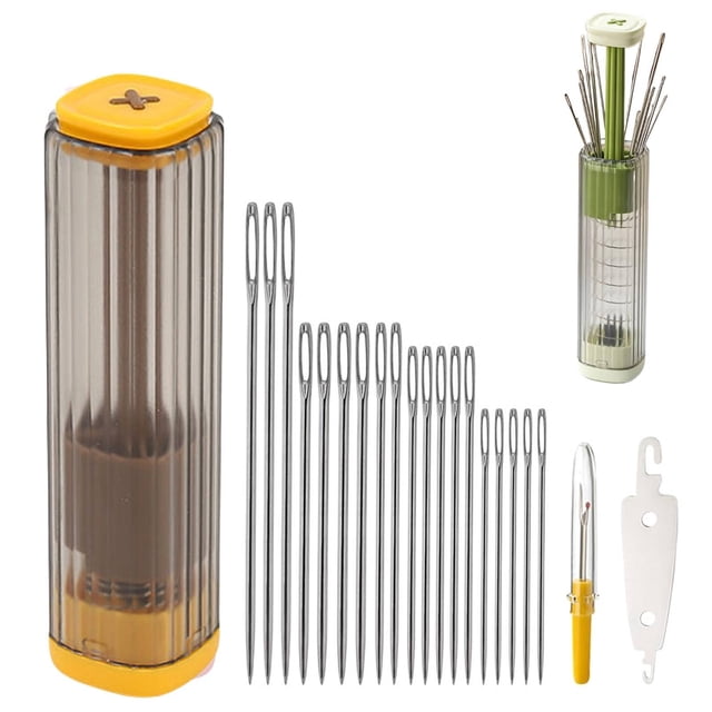 WHEANG Sewing Needle Case Needle Case Multi Purpose Needle And Thread Kit For Leather Sewing DIY Handmade Craft Set Large Stitching Needles Sewing Repair Kit For Beginners