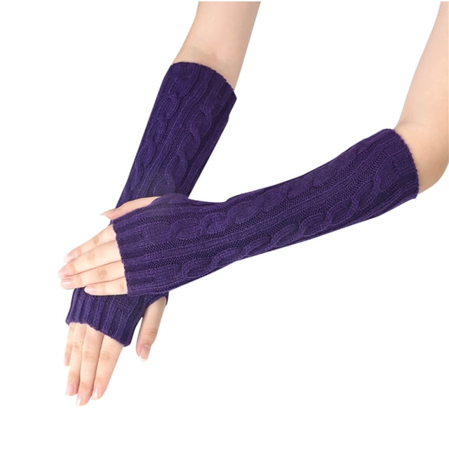 Gants d'Hiver Mode Tricotés Chauds Demi-Ouverture Doigt Bras