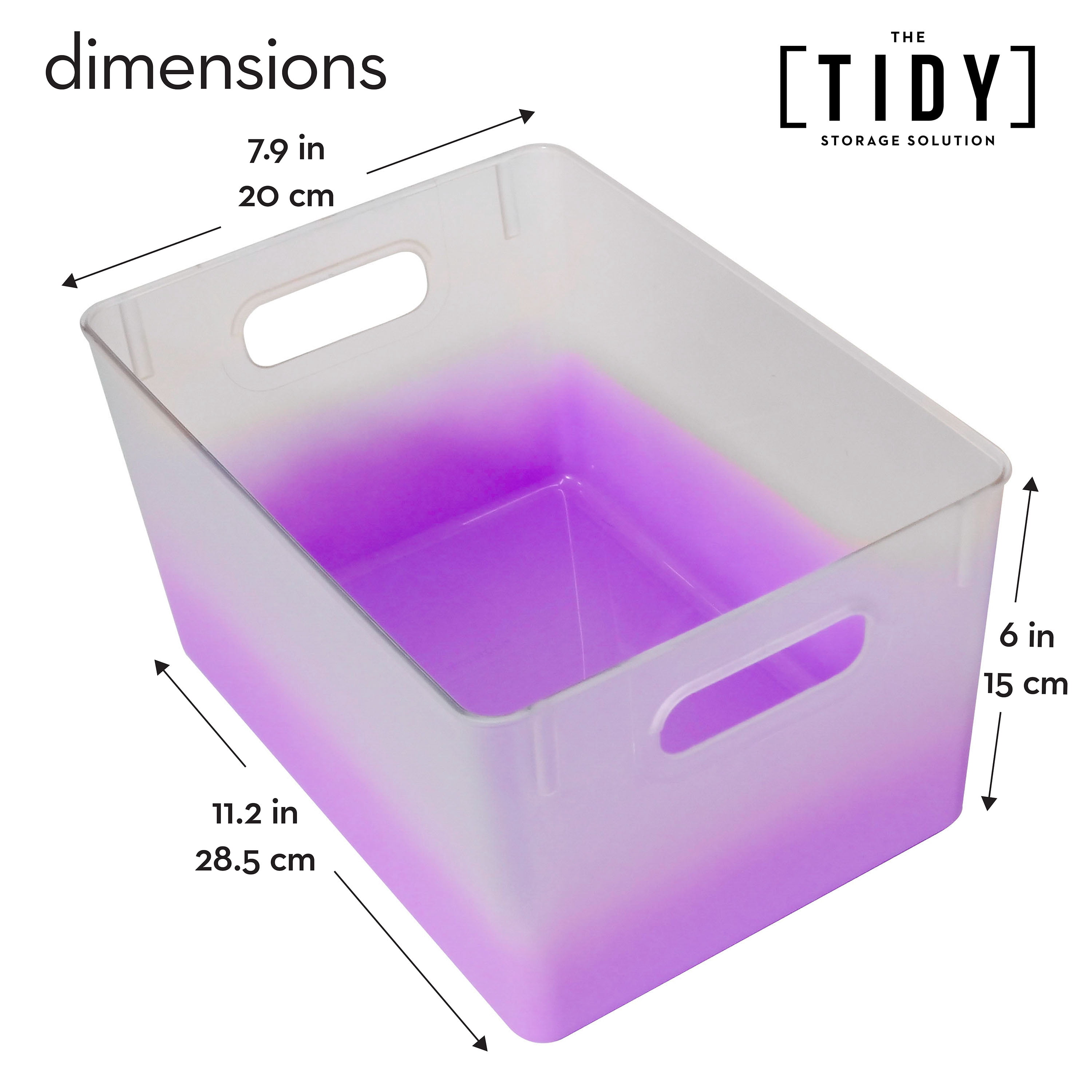Tidy Matte Closet Storage Bins with Handles, Stackable, 2-Pack, Lilac