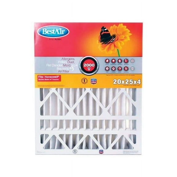 Bestair 20 x 25 x 4 in. Pleated Air Filter- pack of 3