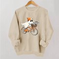 thumbnail image 5 of Womens Halloween Crewneck Sweatshirt Cute Ghost Spooky Tops Womens Halloween Sweatshirt, Vintage Witch Graphic, Oversized Sweatshirt, Long Sleeve Pullover, Casual Fashion, Fall Tops, 5 of 7