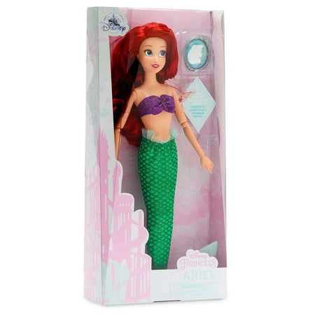 Disney Princess Ariel Classic Doll 11.5 H Glittering Scaled Satin Mermaid Tail with Box