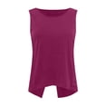 thumbnail image 6 of Tops for Women Trendy Womens Juniors Shirts Short Sleeve Dress Shirts for Women Short Sleeve Ladies Tunic Long Work Shirt Tops Loose Sleeveless Work Blouse Polyester Athletic Long Hot Pink 2XL, 6 of 7