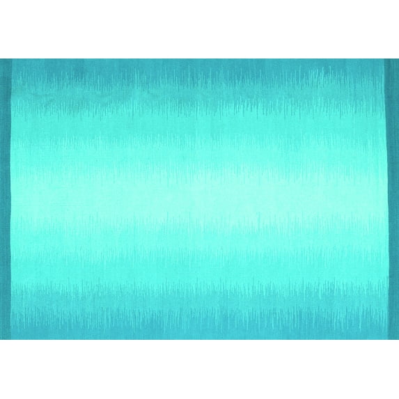 Ahgly Company Indoor Rectangle Abstract Turquoise Blue Contemporary Area Rugs, 2' x 5'