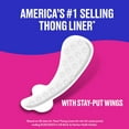thumbnail image 3 of Carefree Thong Panty Liners, Unwrapped, Unscented, 196ct (4 Packs of 49ct)(Packaging May Vary), 3 of 4