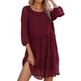 thumbnail image 5 of Vestido de malla con mangas, vestido de encaje de malla con mangas 3/4 y lunares suizos Vestido de lunares suizos con cuello redondo Estándares líderes en la industria, 5 of 5