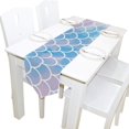thumbnail image 5 of Coolnut Table Runner 13"x90", Pink-Blue Mermaid Scales Washable Table Cloth Runner for Holiday Home Wedding Table Top Decoration, 5 of 5