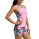 thumbnail image 5 of Traje de baño conservador de dos piezas para mujer, tankini, con sujetador acolchado, sin mangas, cuello redondo, estampado informal, traje de baño de dos piezas para mujer, trajes de baño tankini par, 5 of 9
