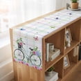 thumbnail image 6 of Table Runners 72 Inches Long Dress Scarves, Spring Farmhouse Kitchen/Dining Table Runner, Coffee Tablerunners, Bicycles Botanical Leaves Rose Colorful Stripes 16x72 Inch, 6 of 9