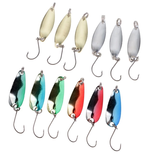 12x Cebos Duros Señuelos de Cebo Giratorio Cebos de Lentejues Crankbait shamjiam Herramienta de cebos de señuelos de pesca