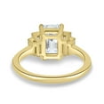 thumbnail image 4 of 2.00Ct Emerald Cut Art-Deco Lab-Grown Diamond Trilogy Engagement Ring, 10K Yellow Gold, US 4, 4 of 8
