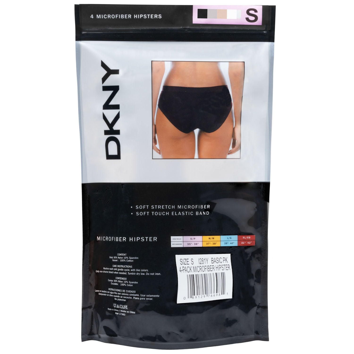 DKNY Women's Soft Stretch Microfiber 4 Pack Hipster Underwear - Helia Beer  Co