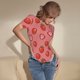 thumbnail image 3 of Balery Red Strawberry Body de cuello redondo de manga corta para mujer Tops de manga corta Tops básicos-Large, 3 of 7