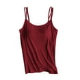 thumbnail image 4 of Hpapadks Womens Tankini Tops Backless Sports Seamless Bralette Camis Tanks with Built In Bras Camisole Tops for Women Red XL, 4 of 5