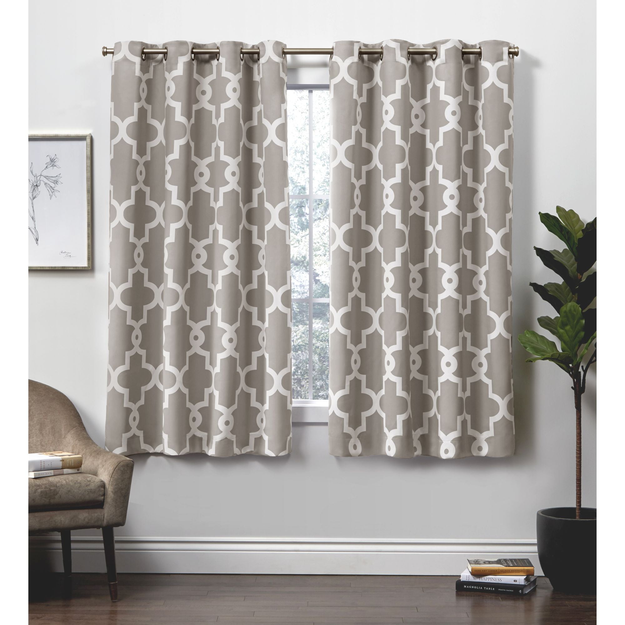 VCNY Kingdom Printed Blackout 40 x 84 Brown/Taupe